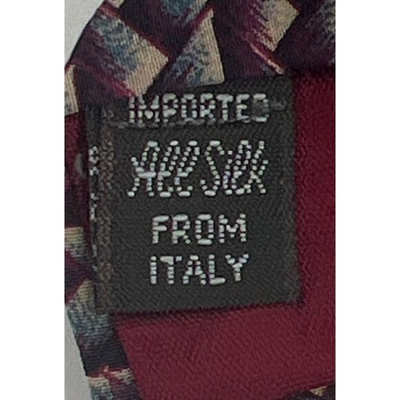 Franco Fossi Mens Geometric Silk Tie Italy Multicolor Pattern Elegant & Stylish - Picture 5 of 6